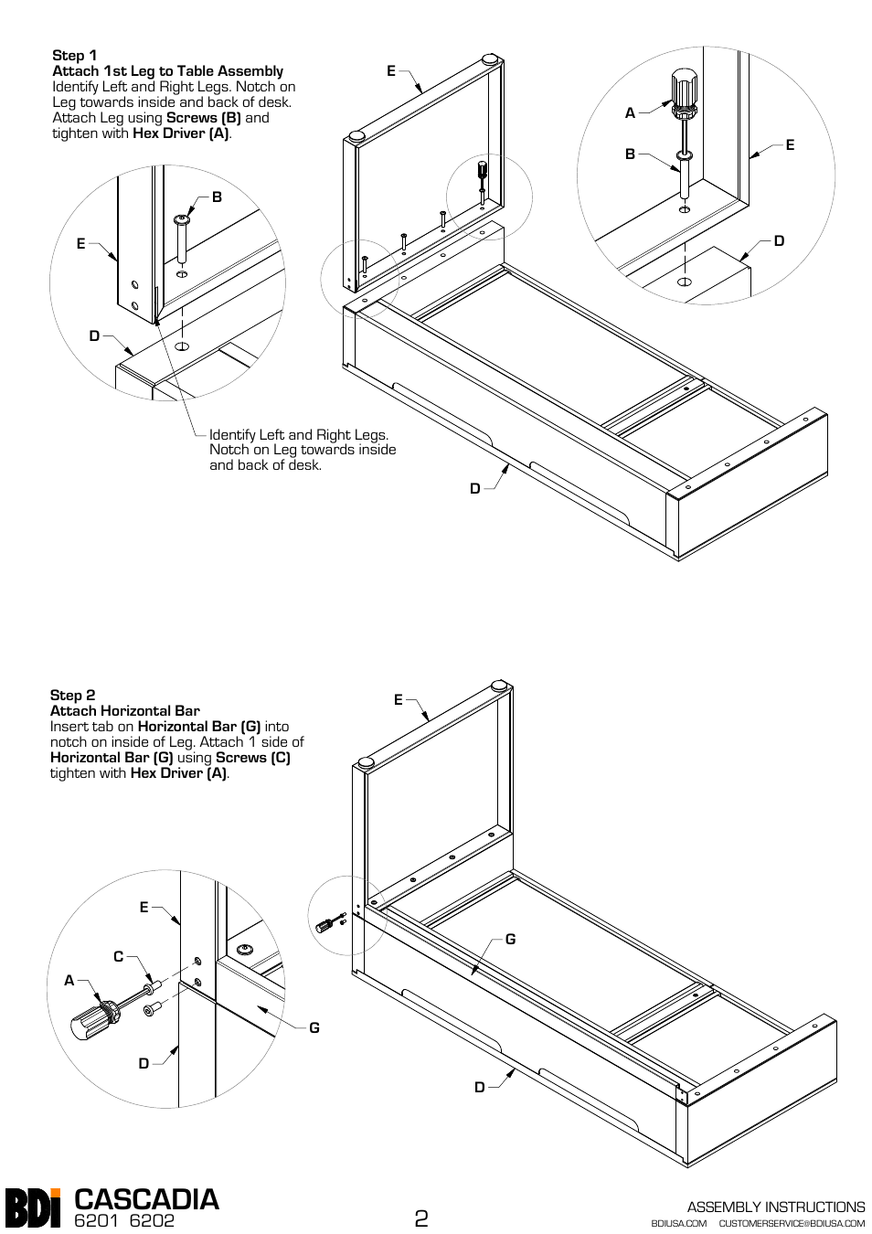 Cascadia | BDI 6201 CASCADIA User Manual | Page 2 / 4
