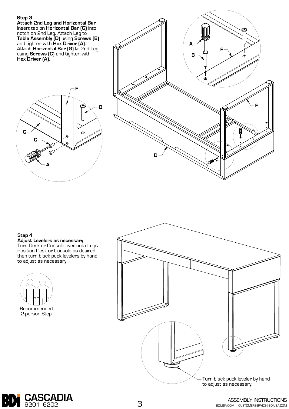Cascadia | BDI 6201 CASCADIA User Manual | Page 3 / 4
