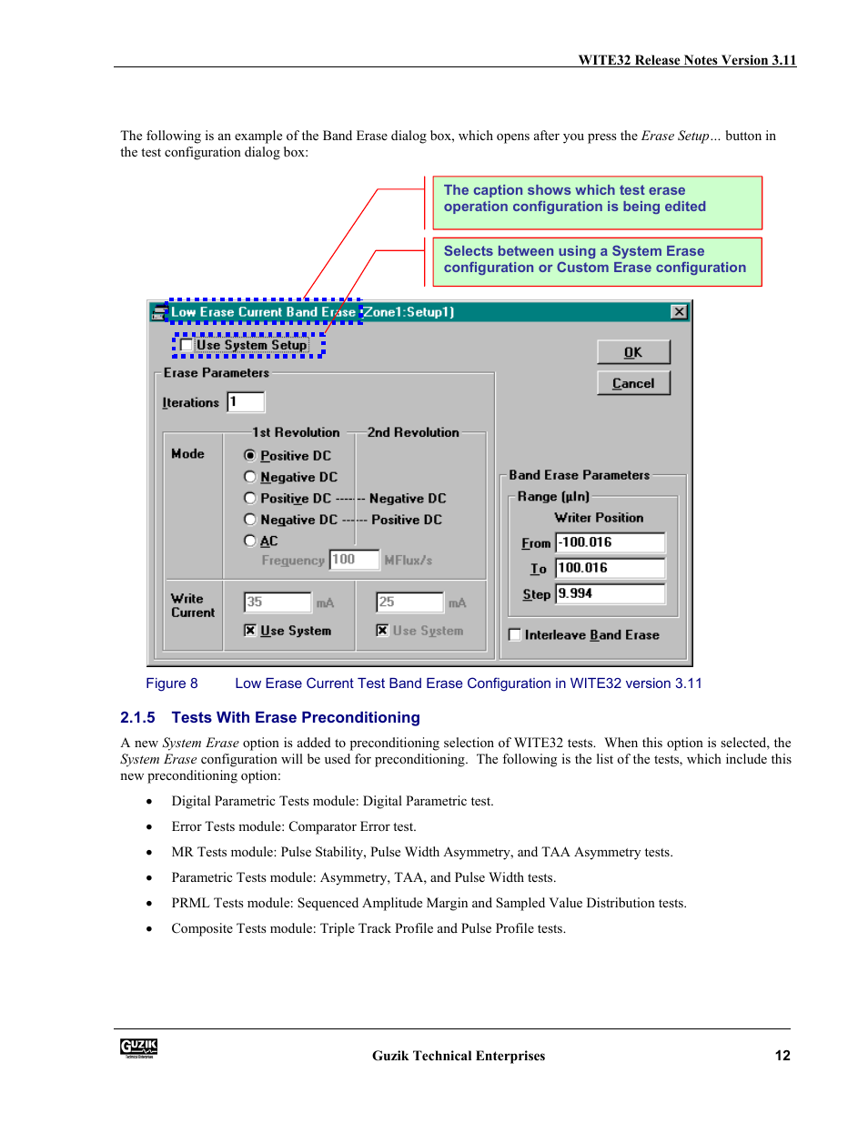 Tests with erase preconditioning | Canon WITE32 User Manual | Page 12 / 29