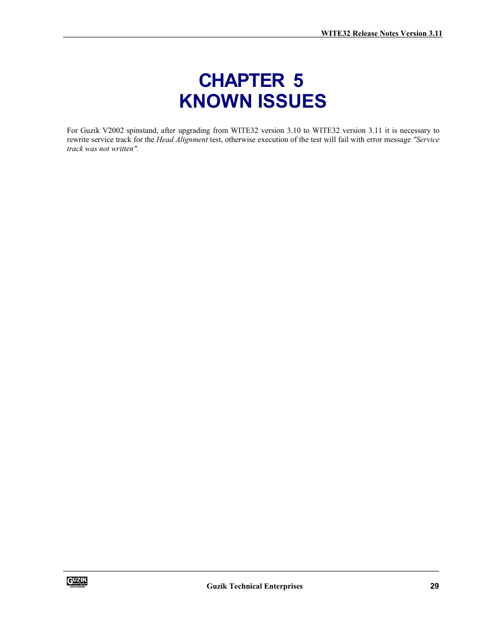 Known issues, Chapter 5 known issues | Canon WITE32 User Manual | Page 29 / 29