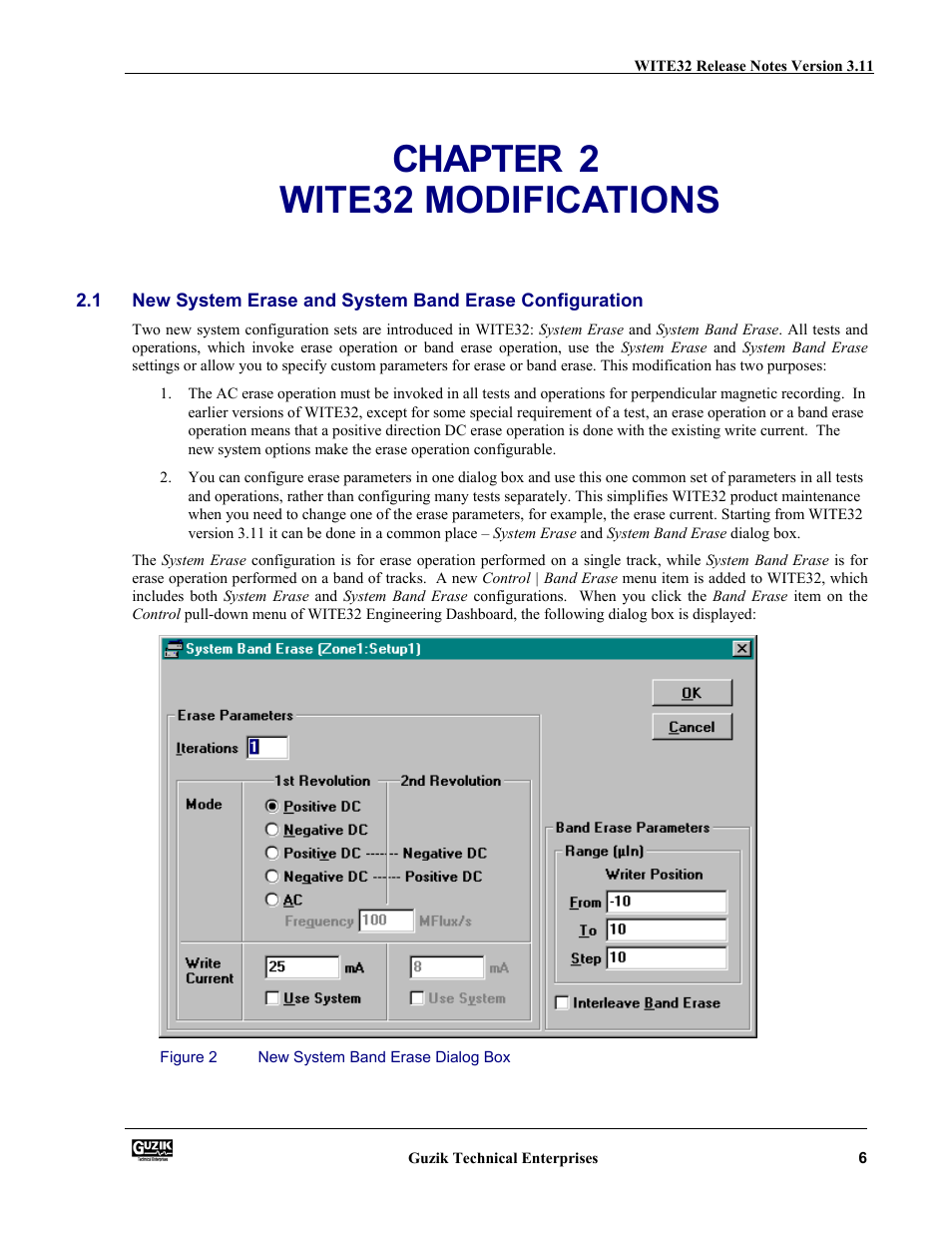 Wite32 modifications, Chapter 2 wite32 modifications | Canon WITE32 User Manual | Page 6 / 29