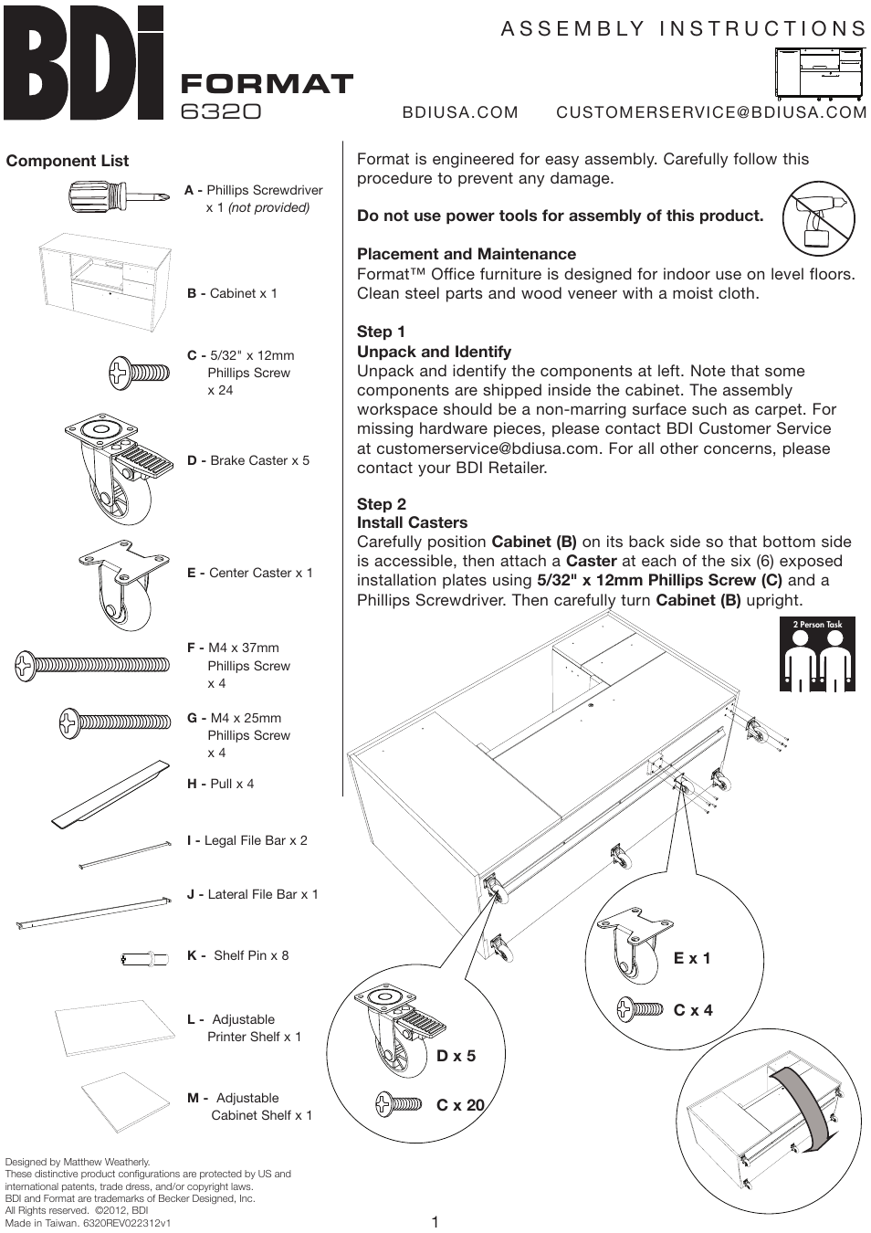 BDI 6320 FORMAT User Manual | 3 pages