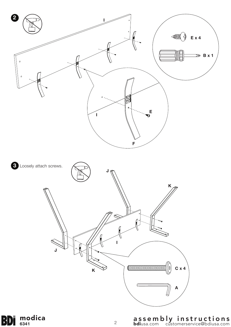 Modica | BDI 6341 modica User Manual | Page 2 / 4