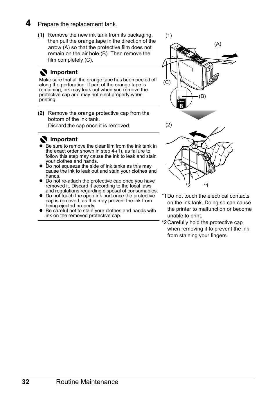 32 routine maintenance | Canon Pixma  iP4300 User Manual | Page 36 / 102