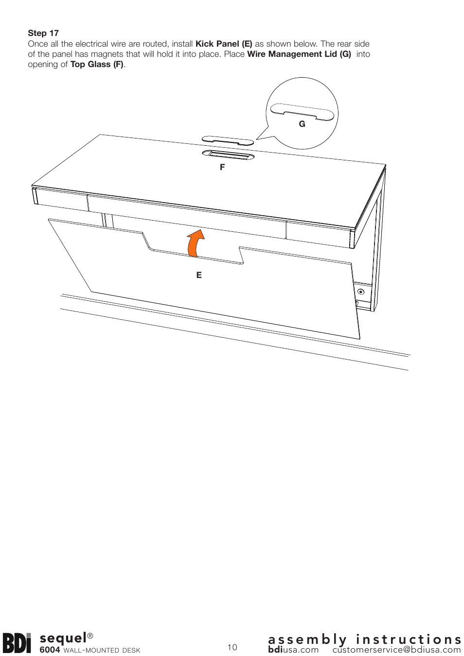 Sequel | BDI 6004 Sequel User Manual | Page 10 / 10