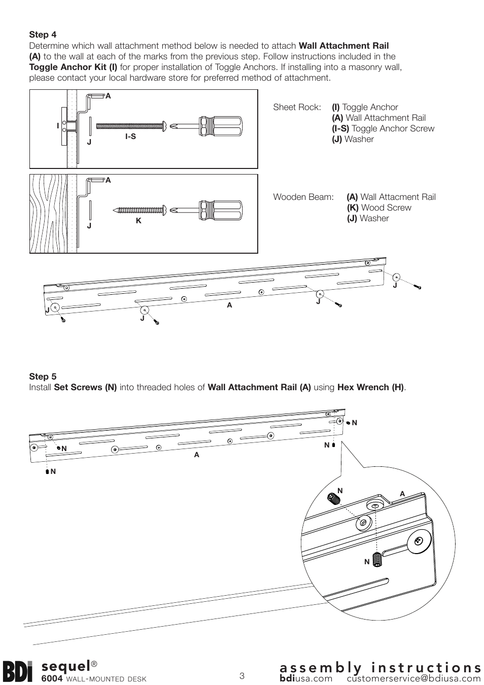 Sequel | BDI 6004 Sequel User Manual | Page 3 / 10