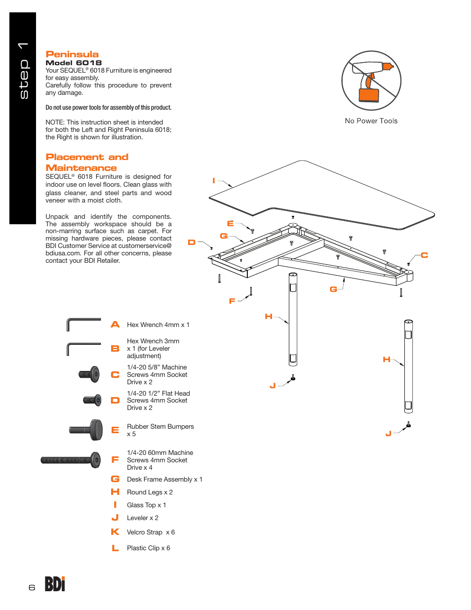 Step 1 | BDI 6018 Sequel User Manual | Page 6 / 12