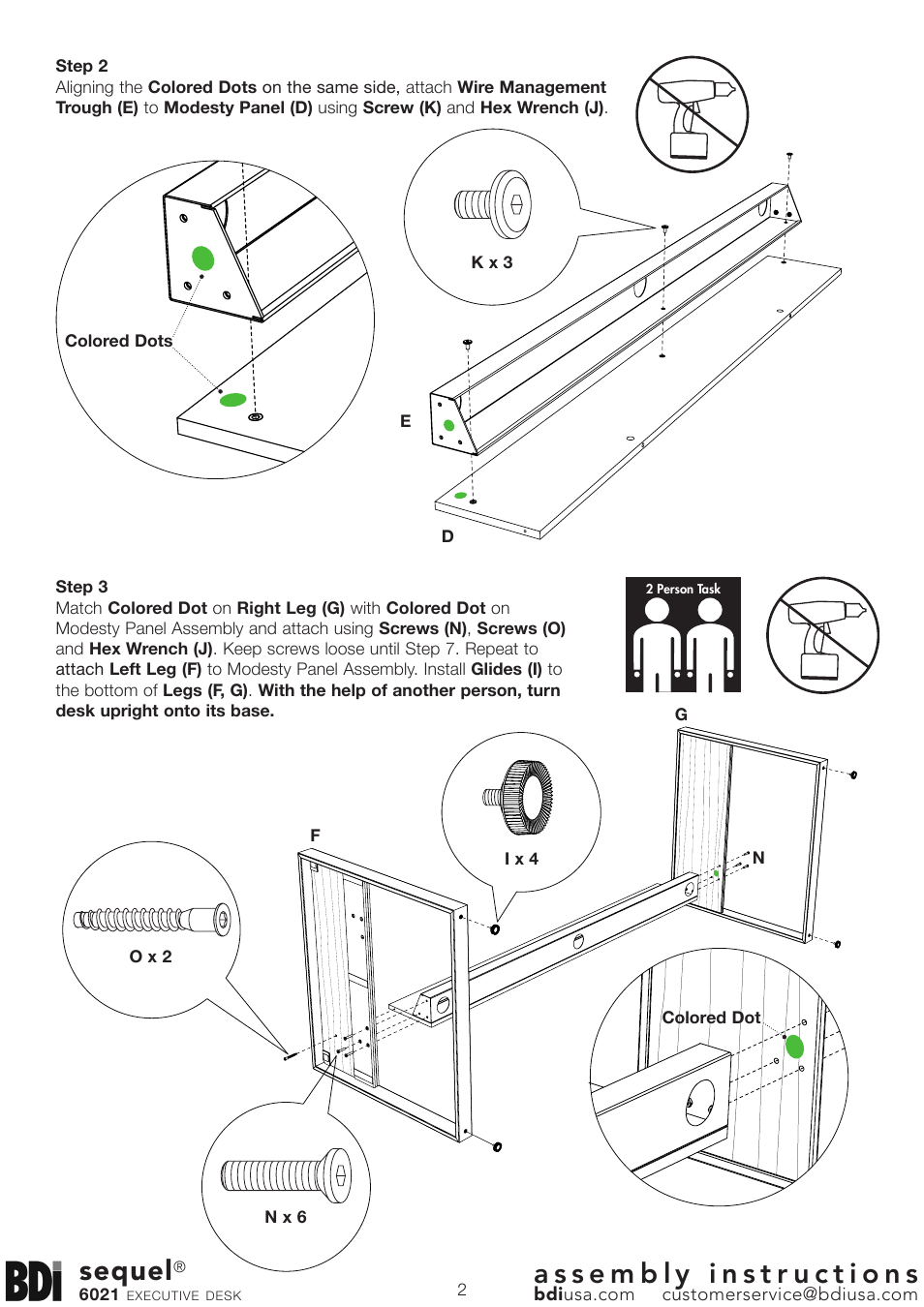 Sequel | BDI 6021 Sequel User Manual | Page 2 / 6