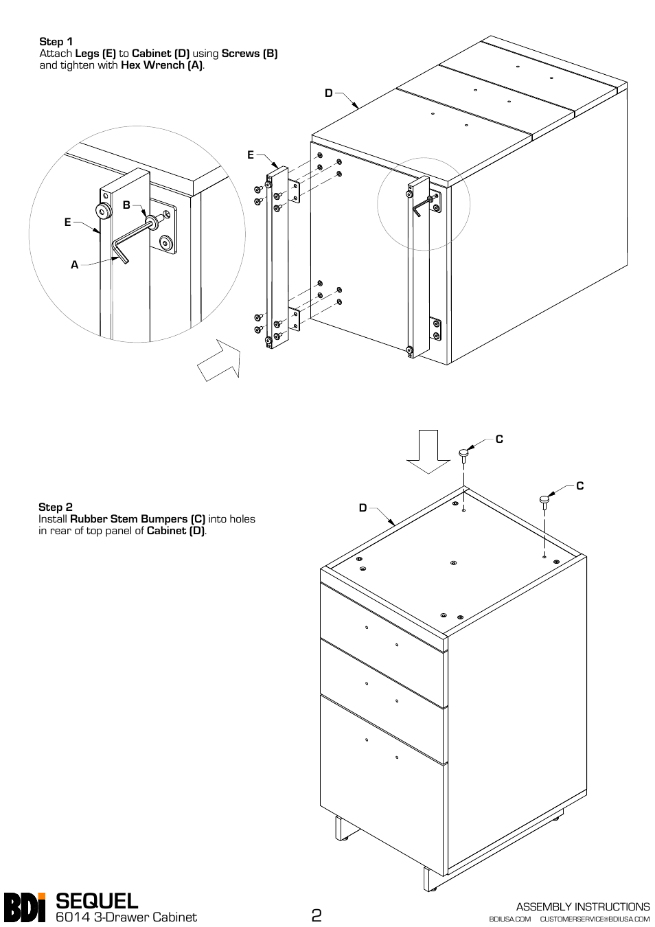 Sequel | BDI 6014 Sequel User Manual | Page 2 / 3