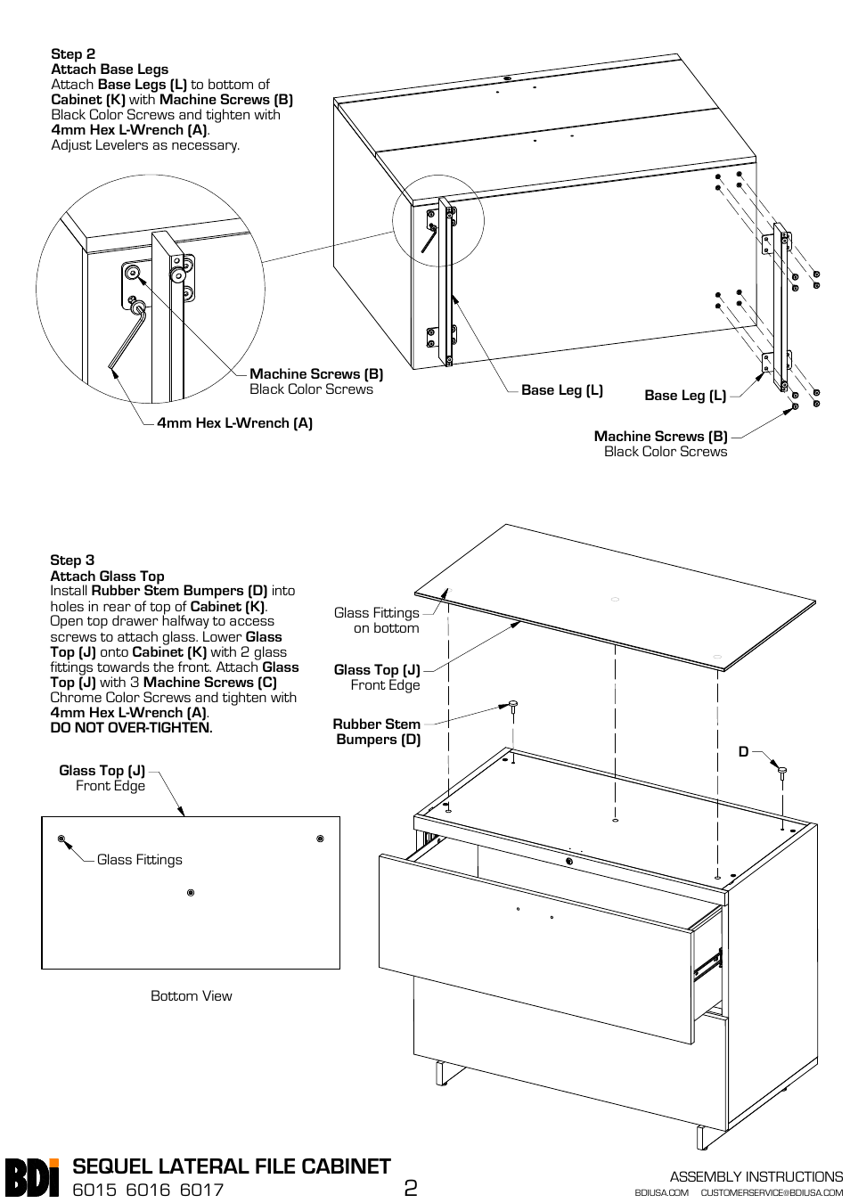 Sequel lateral file cabinet | BDI 6015 Sequel User Manual | Page 2 / 4