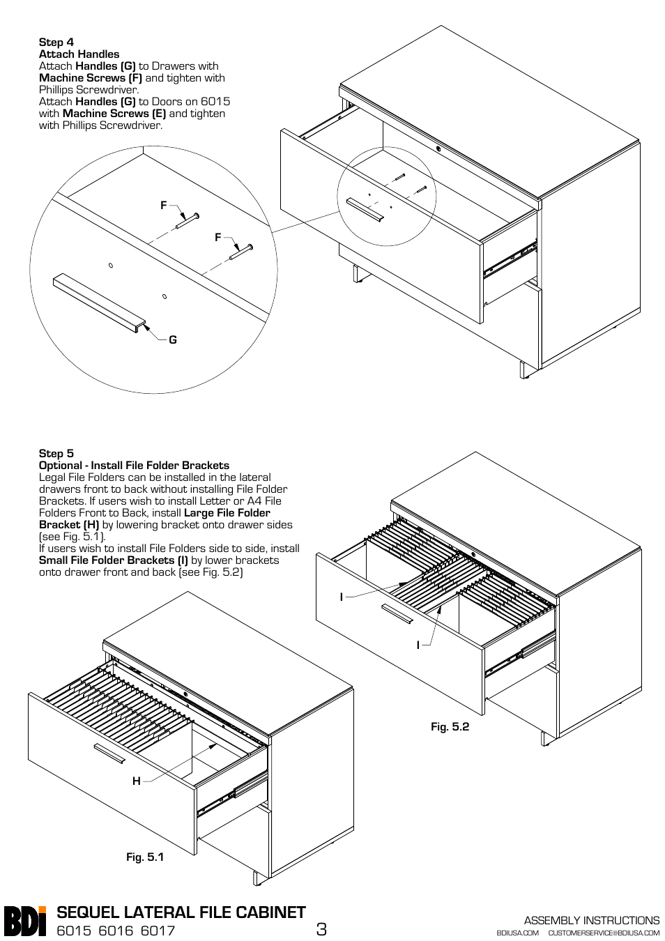 Sequel lateral file cabinet | BDI 6015 Sequel User Manual | Page 3 / 4