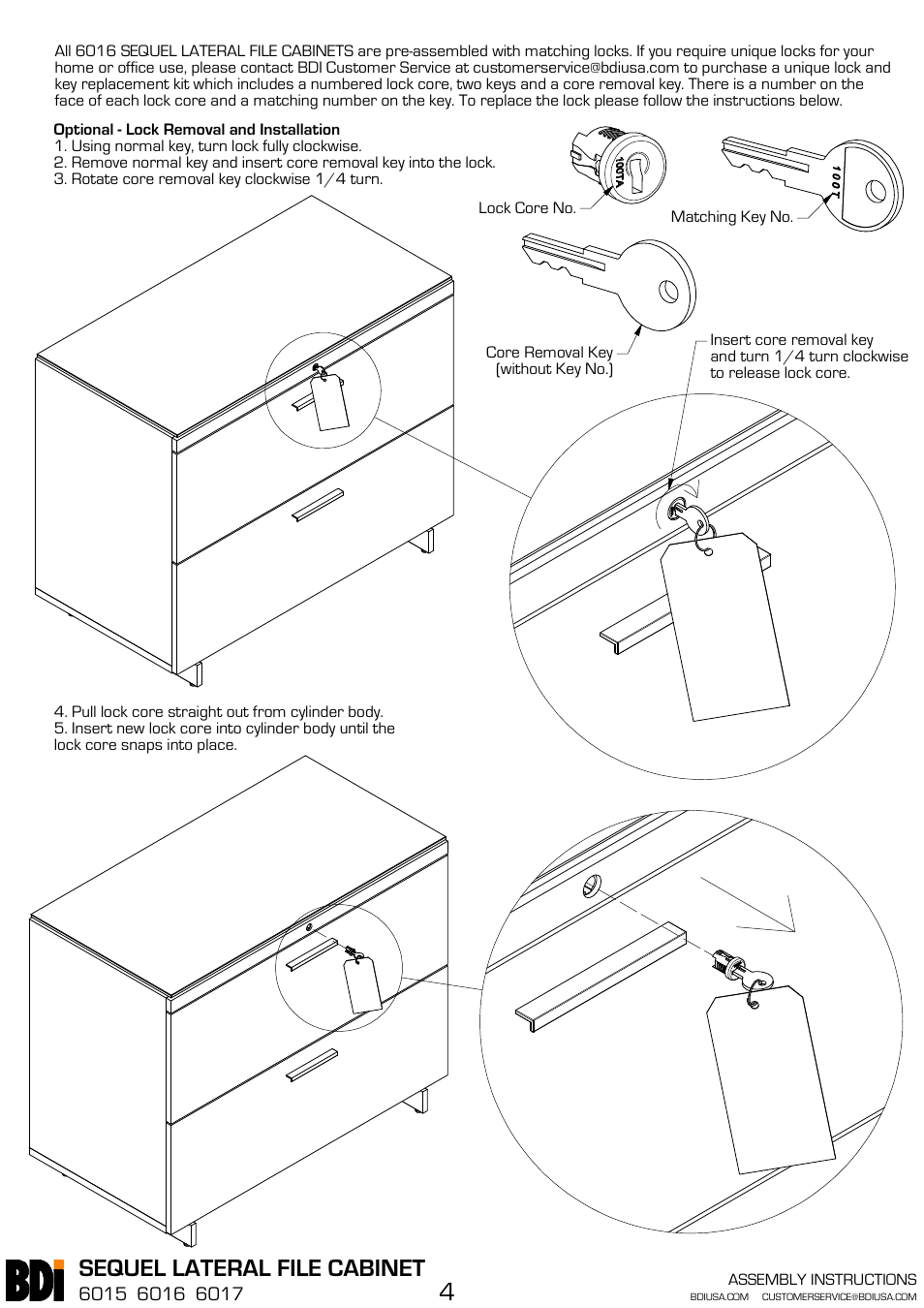 Sequel lateral file cabinet | BDI 6015 Sequel User Manual | Page 4 / 4