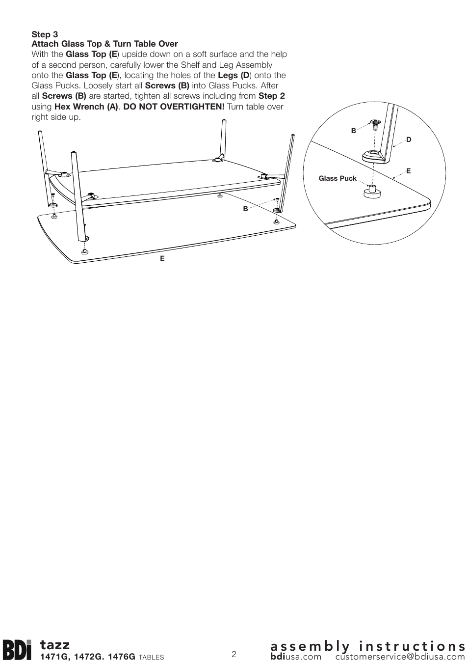 Tazz | BDI 1471G Tazz User Manual | Page 2 / 2
