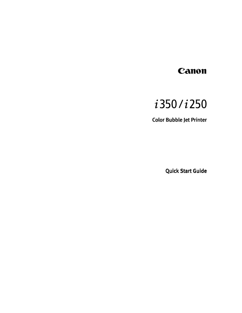 Canon i 250 User Manual | 64 pages
