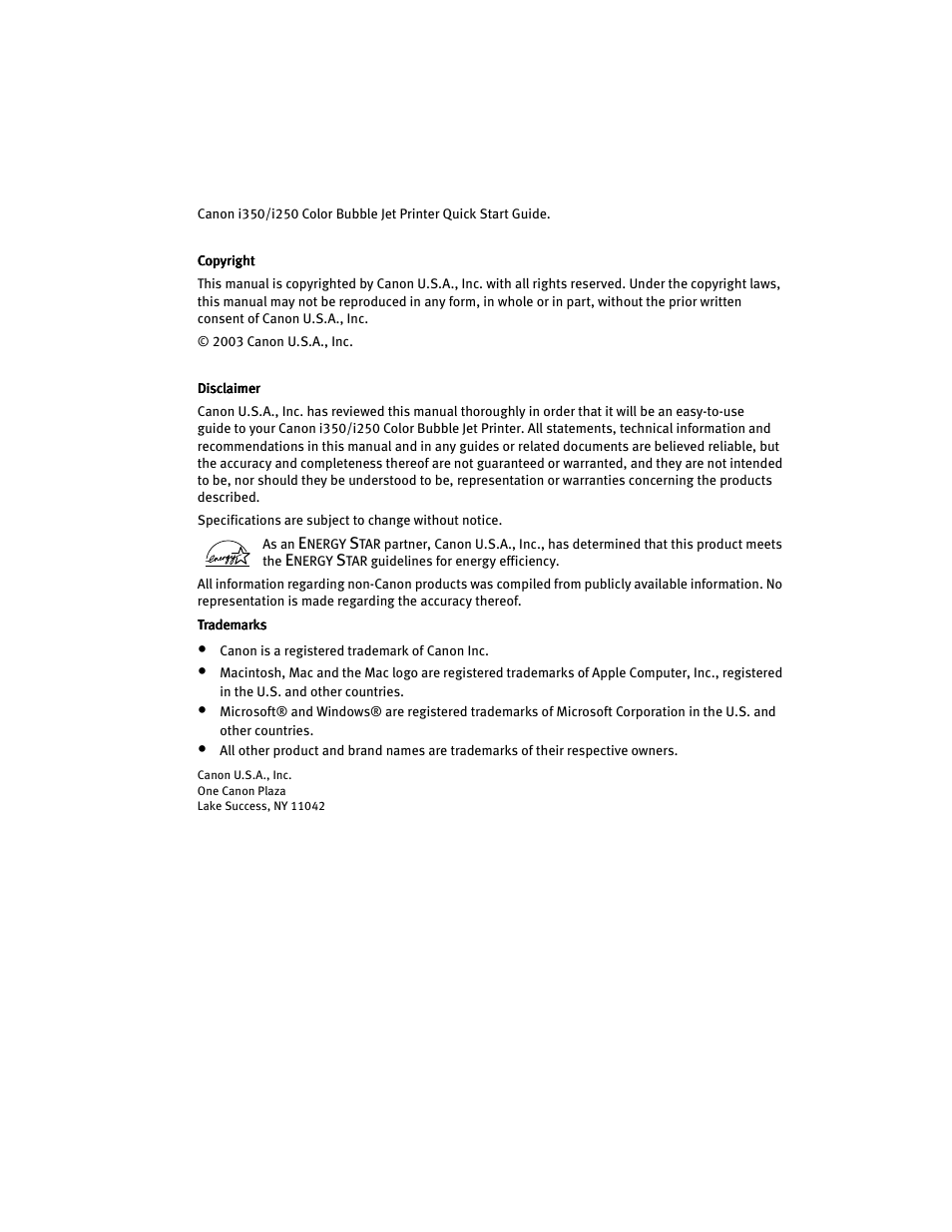 Canon i 250 User Manual | Page 2 / 64
