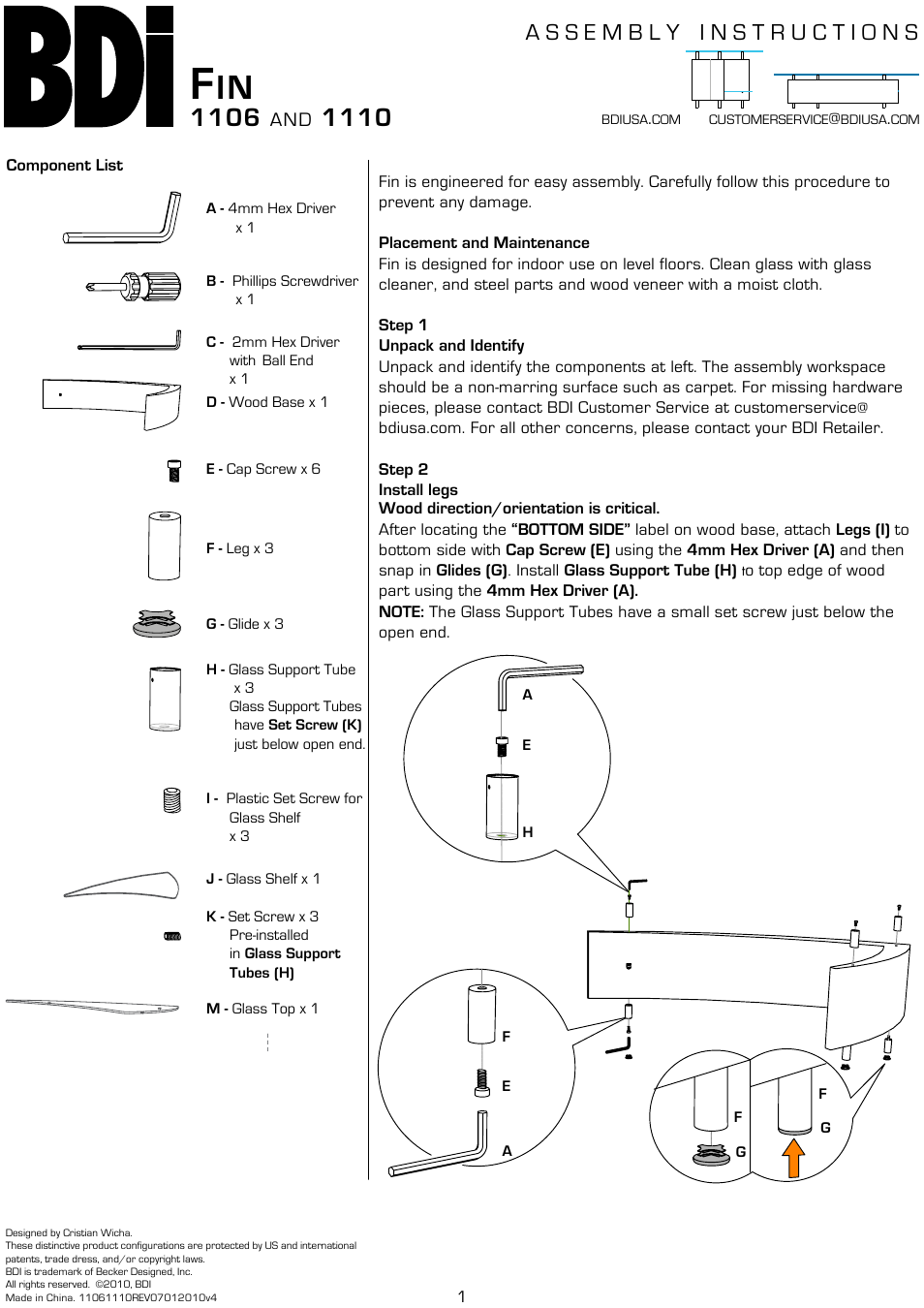 BDI 1106 Fin User Manual | 2 pages