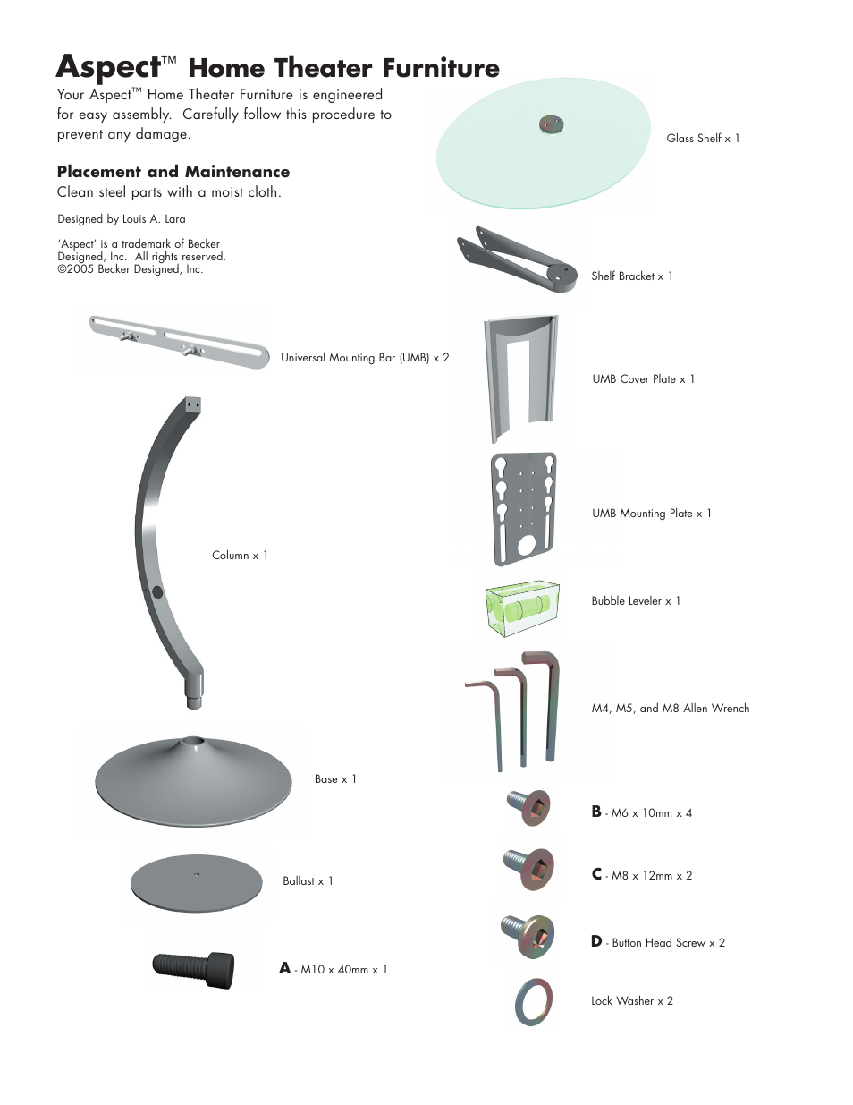 Aspect, Home theater furniture | BDI 9760 Aspect User Manual | Page 2 / 4