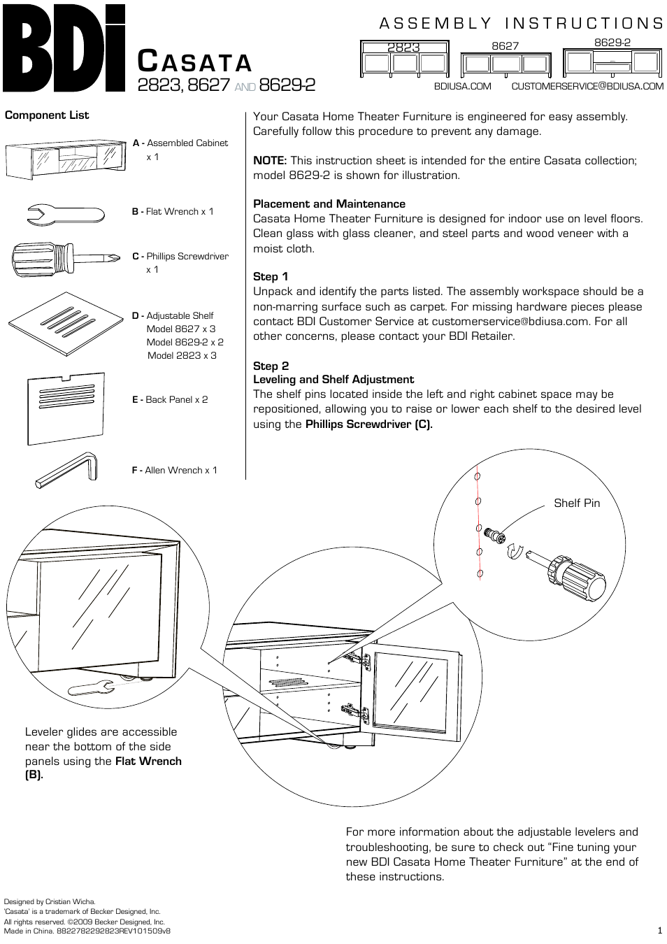 BDI 2823 Casata User Manual | 3 pages