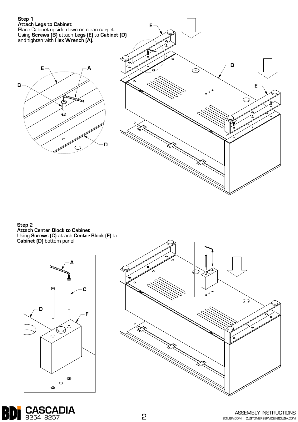 Cascadia | BDI 8254 CASCADIA User Manual | Page 2 / 3