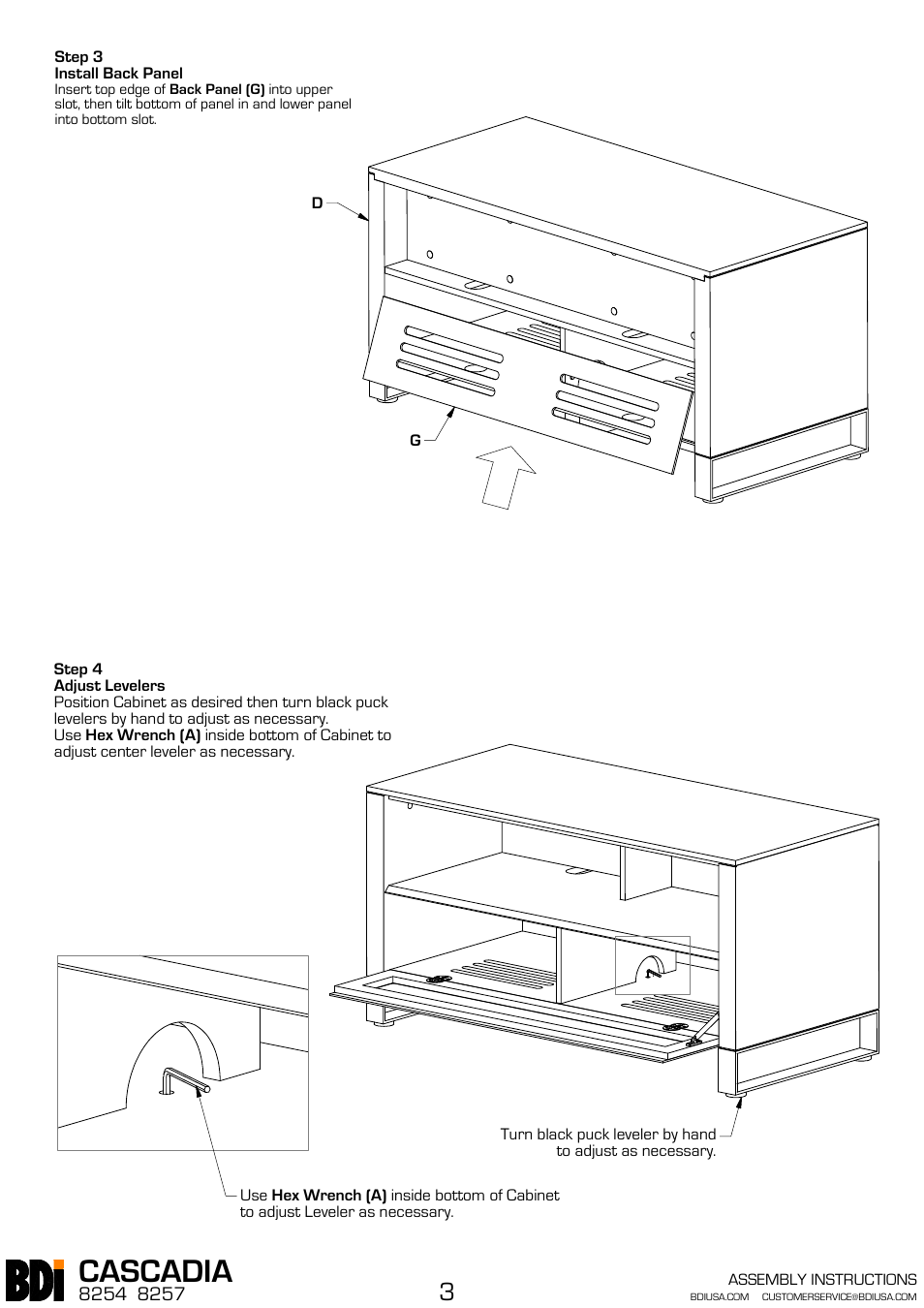 Cascadia | BDI 8254 CASCADIA User Manual | Page 3 / 3
