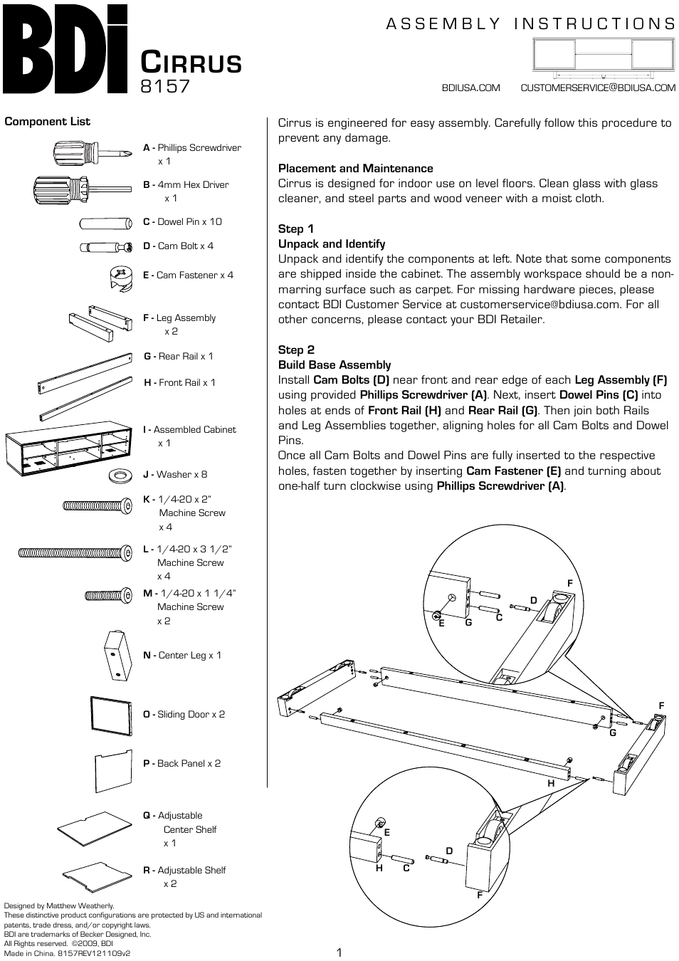 BDI 8157 Cirrus User Manual | 4 pages