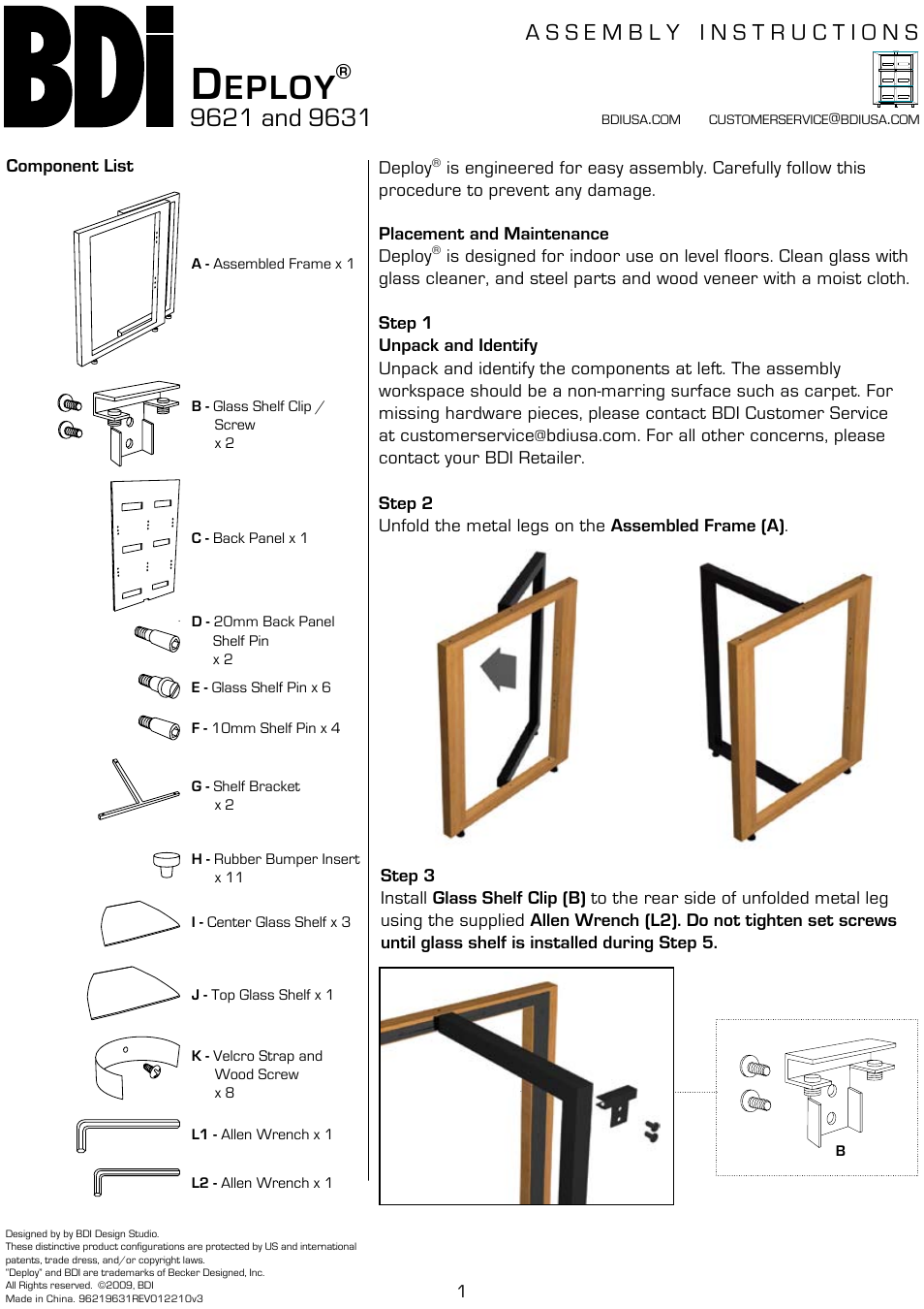 BDI 9621 Deploy User Manual | 3 pages