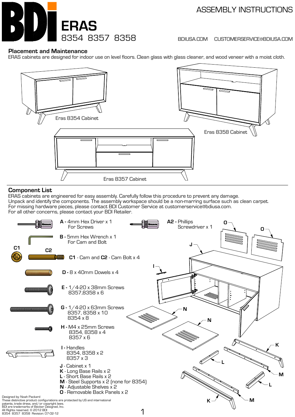 BDI 8354 ERAS User Manual | 4 pages