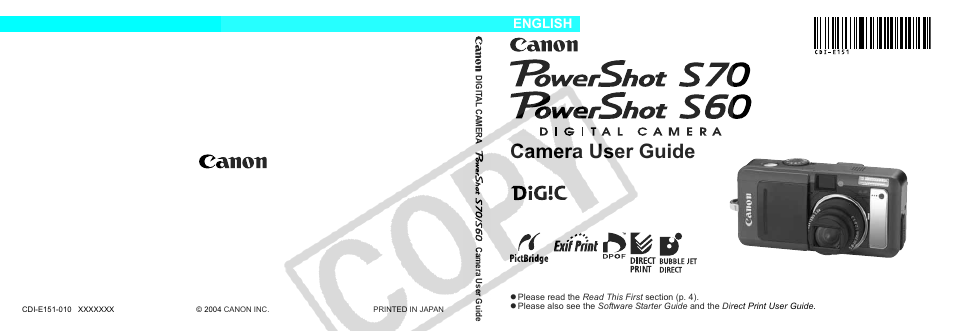 Canon CDI-E151-010 User Manual | 179 pages
