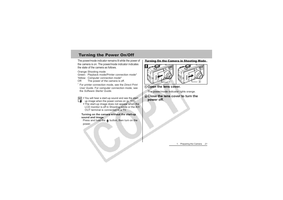 Turning the power on/off | Canon CDI-E151-010 User Manual | Page 23 / 179
