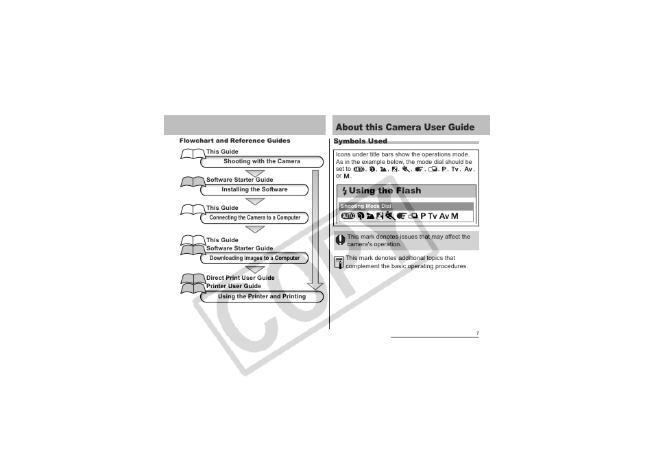 About this camera user guide, Using the flash | Canon CDI-E151-010 User Manual | Page 3 / 179