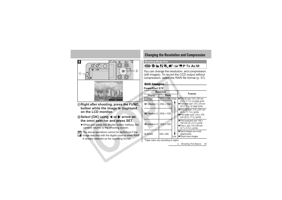 Changing the resolution and compression | Canon CDI-E151-010 User Manual | Page 37 / 179