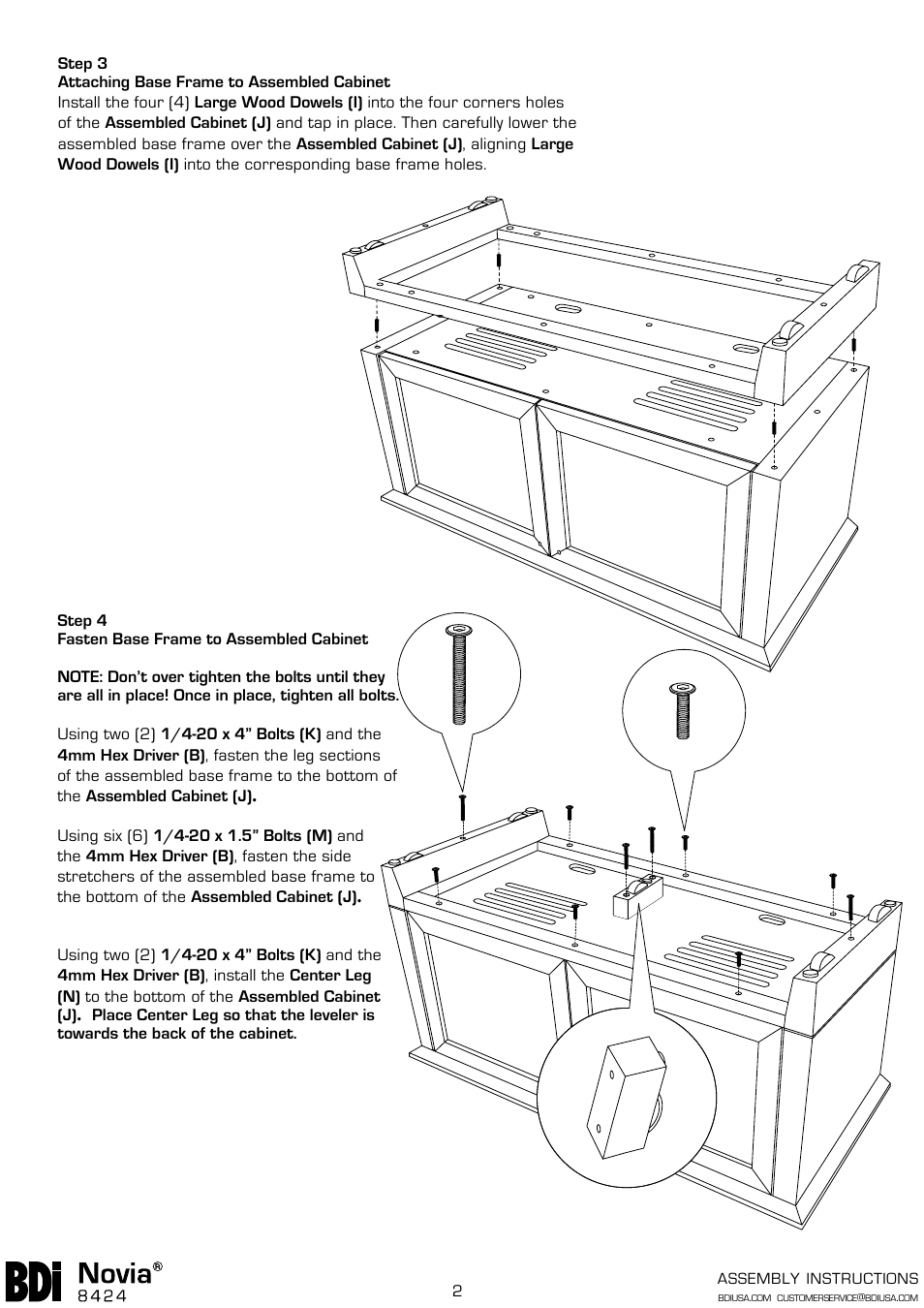 BDI 8424 Novia User Manual | Page 2 / 4