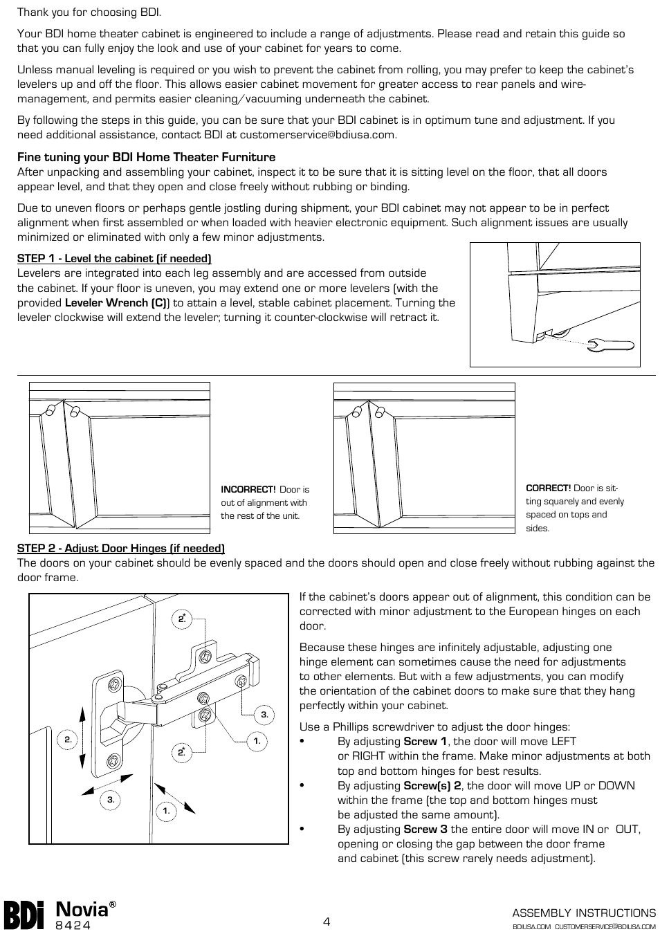 BDI 8424 Novia User Manual | Page 4 / 4