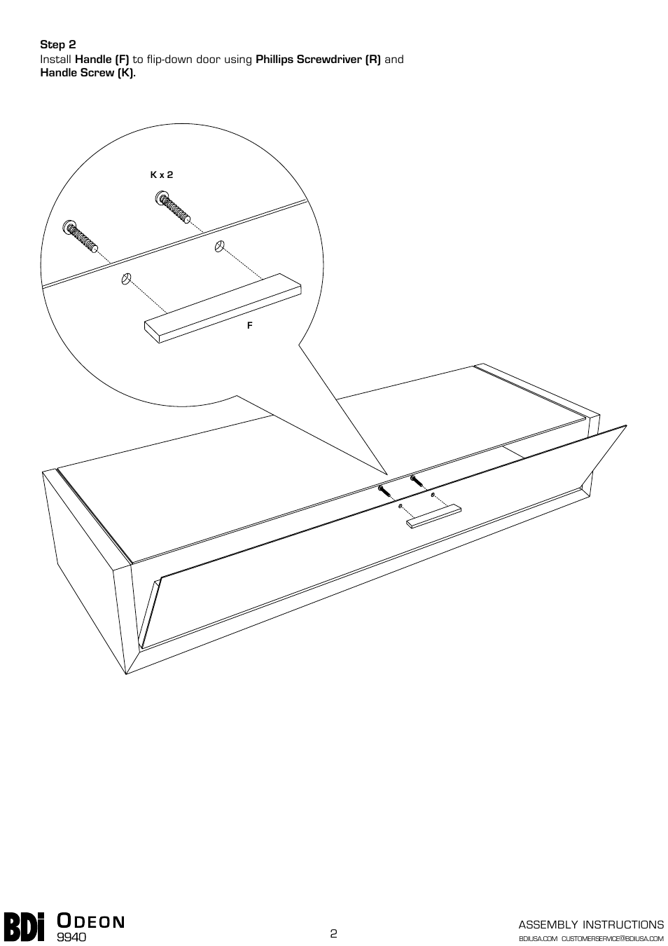 BDI 9940 Odeon User Manual | Page 2 / 7
