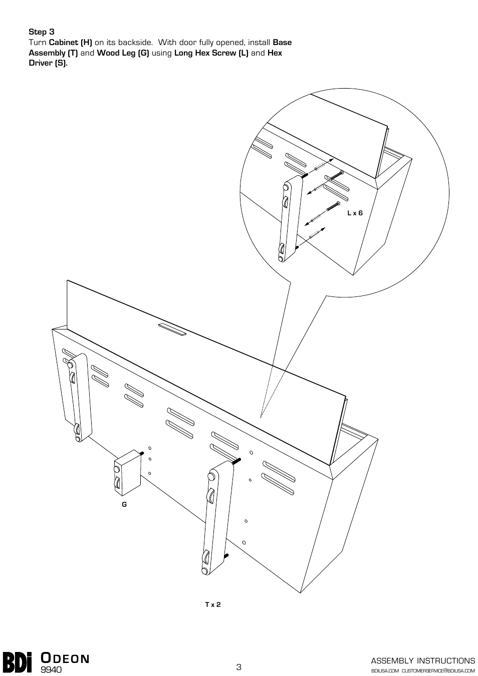 BDI 9940 Odeon User Manual | Page 3 / 7