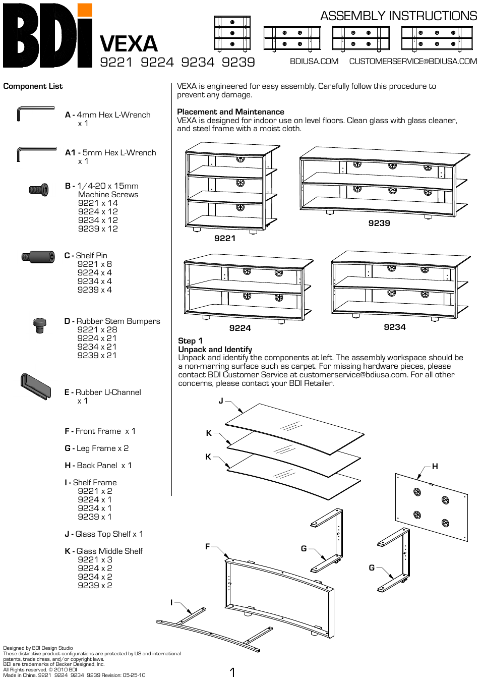 BDI 9221 VEXA User Manual | 5 pages