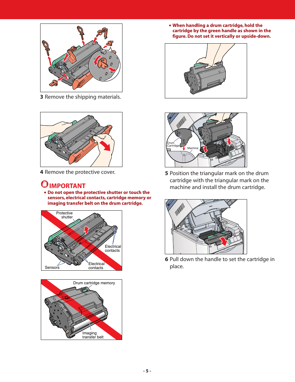 Important, 3 remove the shipping materials, 4 remove the protective cover | Canon ImageCLASS MF8180c User Manual | Page 5 / 24