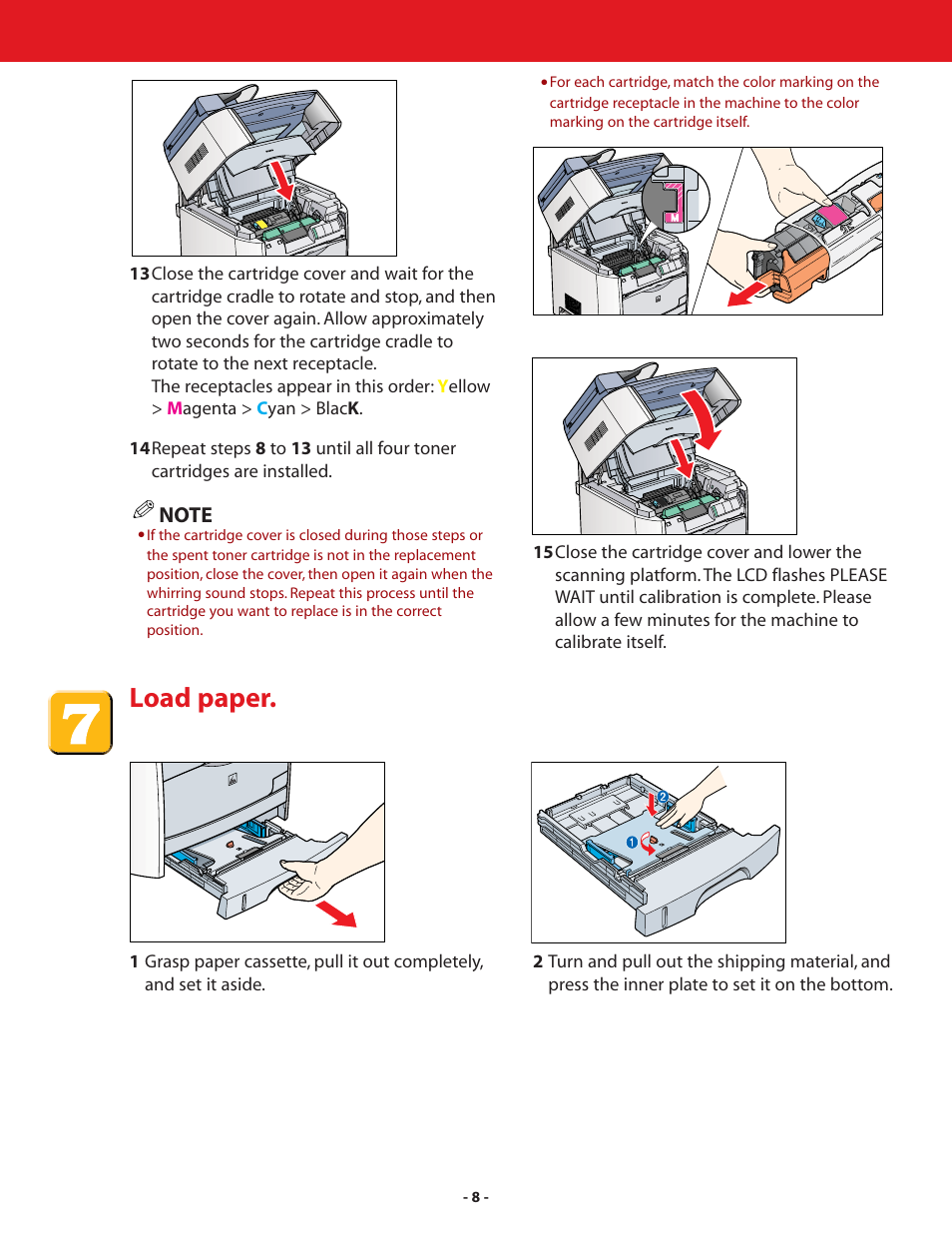 Load paper | Canon ImageCLASS MF8180c User Manual | Page 8 / 24