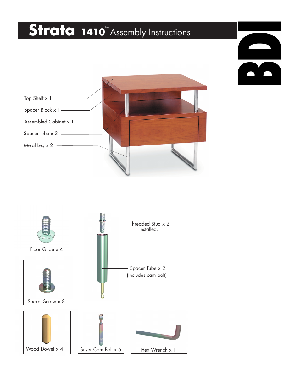 Strata, Assembly instructions | BDI 1401 Strata User Manual | Page 2 / 5