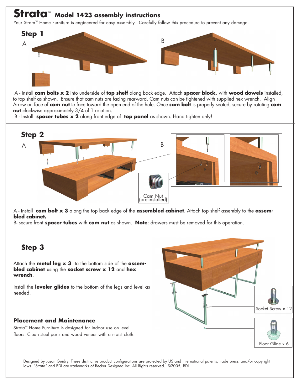 Strata, Step 3, Step 1 | Step 2 | BDI 1401 Strata User Manual | Page 5 / 5