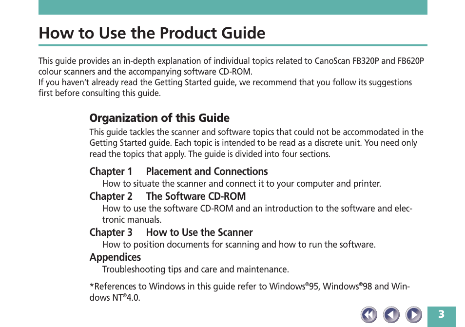 How to use the product guide, Organization of this guide | Canon FB620P User Manual | Page 3 / 79