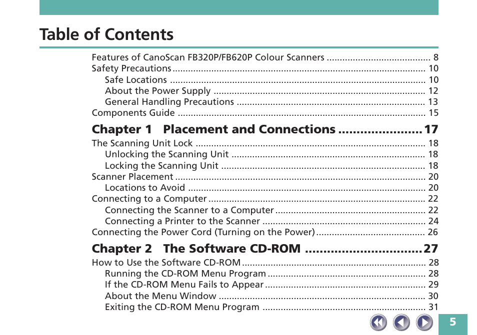 Canon FB620P User Manual | Page 5 / 79