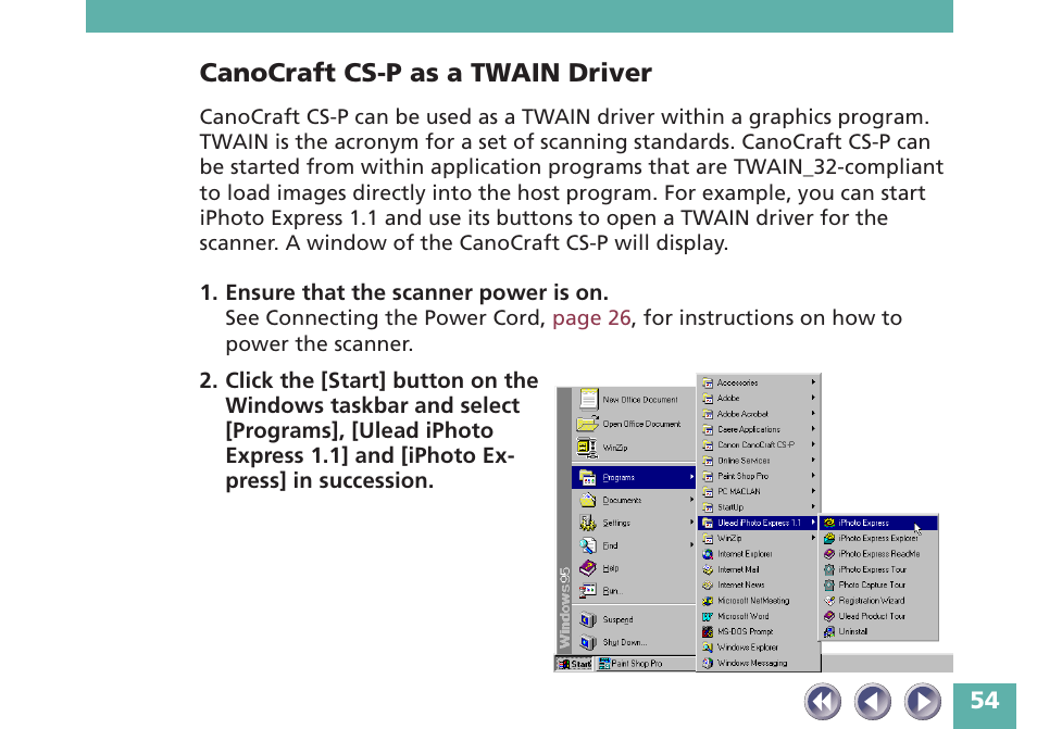 Canocraft cs-p as a twain driver | Canon FB620P User Manual | Page 54 / 79