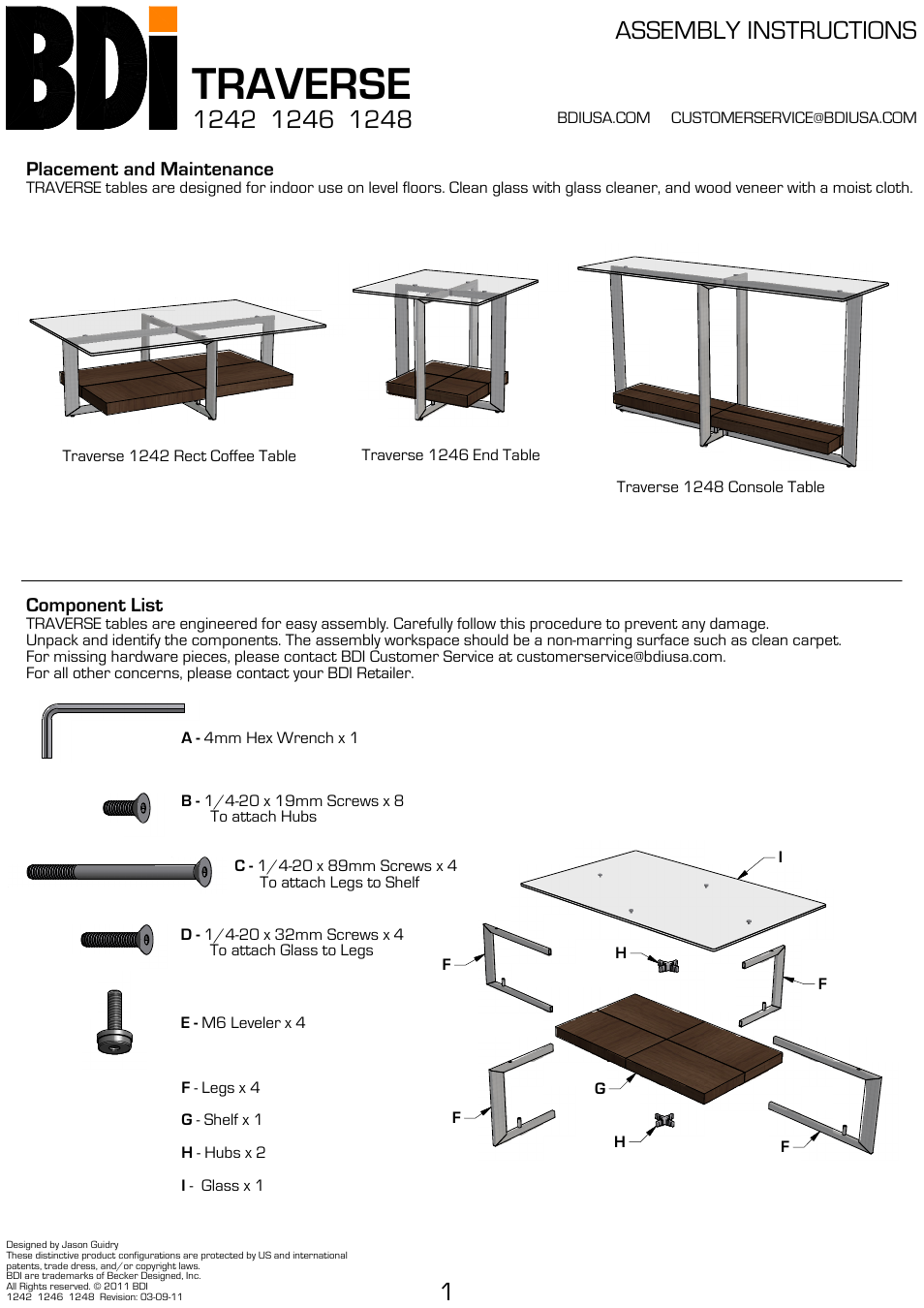 BDI 1242 TRAVERSE User Manual | 4 pages