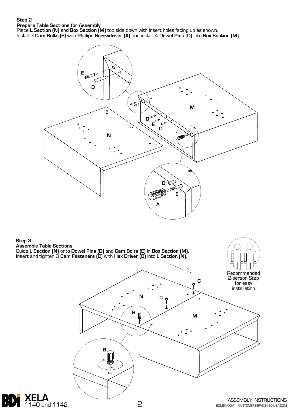 Xela | BDI 1140 XELA User Manual | Page 2 / 16