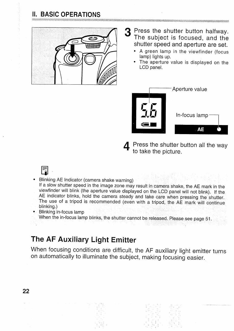 Ii. basic operations | Canon EOS 5000 User Manual | Page 22 / 64