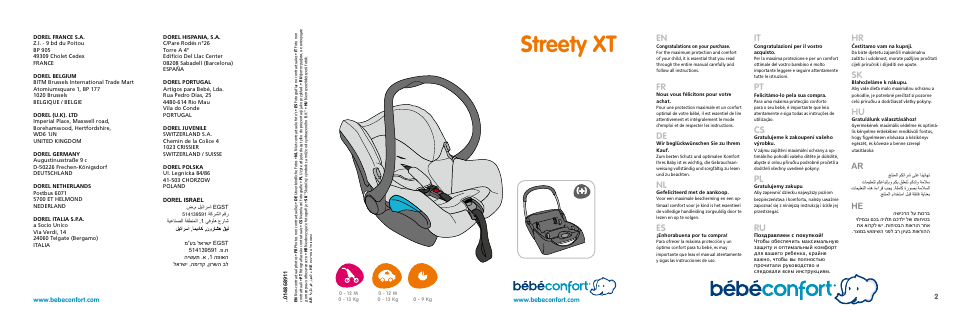 Bebe Confort Streety XT User Manual | 106 pages