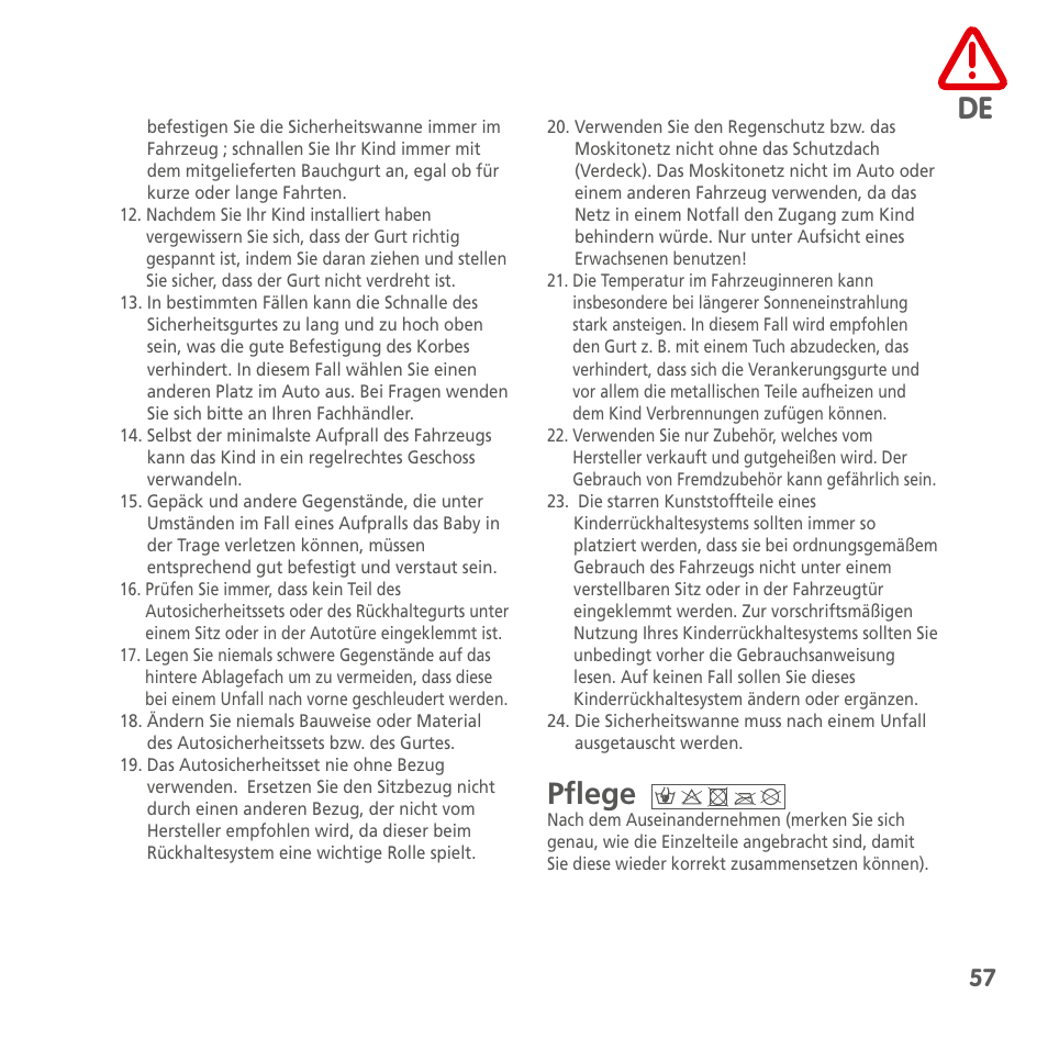 Pflege | Bebe Confort Windoo Plus User Manual | Page 55 / 102