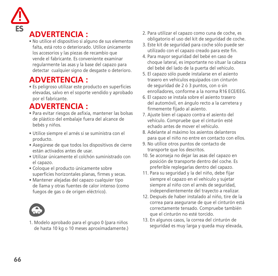 Advertencia | Bebe Confort Windoo Plus User Manual | Page 64 / 102