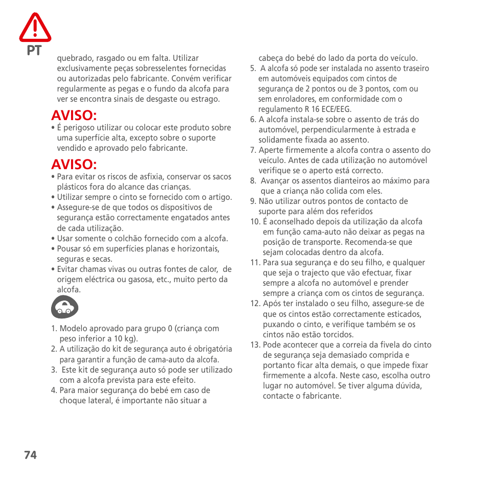 Aviso | Bebe Confort Windoo Plus User Manual | Page 72 / 102